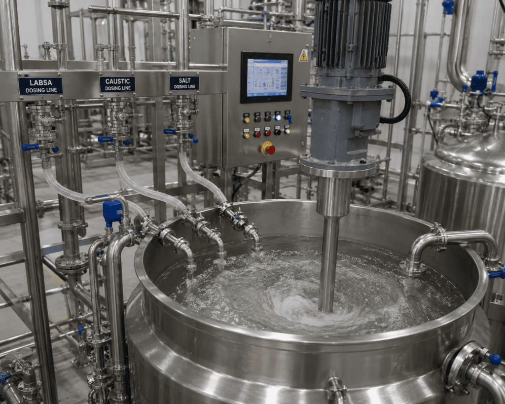 LABSA Neutralisation in Detergent Manufacturing: Managing pH, Viscosity and Batch Consistency